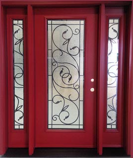 Exterior Front Door with Fusion Brela Iron Glass